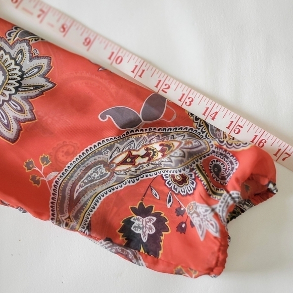 2/$35 Sale COMO Design Bohemian Orange Paisley Print Flowy Top Size S (8-10)EUC - Picture 9 of 11